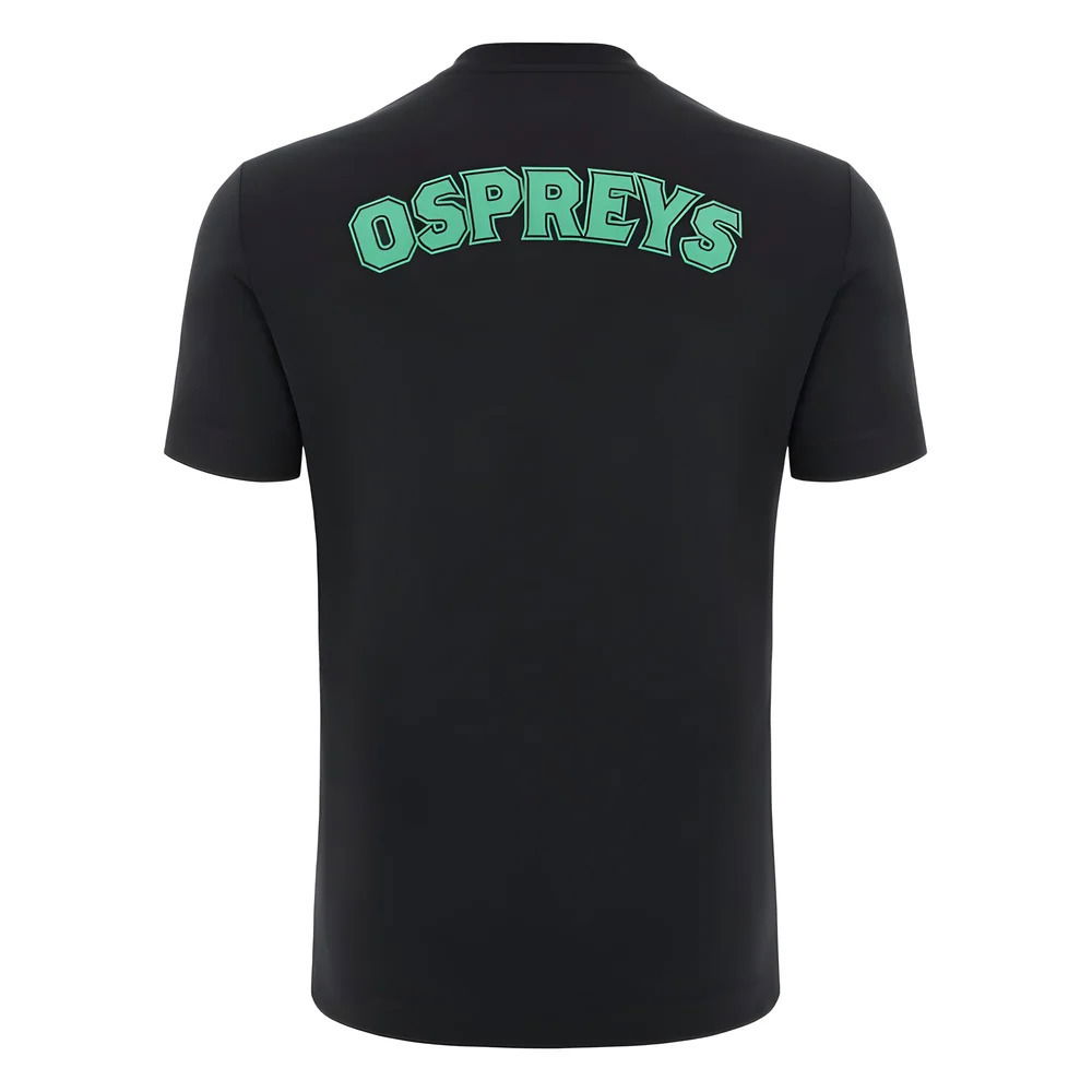 2024-2025 Ospreys Rugby Cotton T-Shirt (Black)