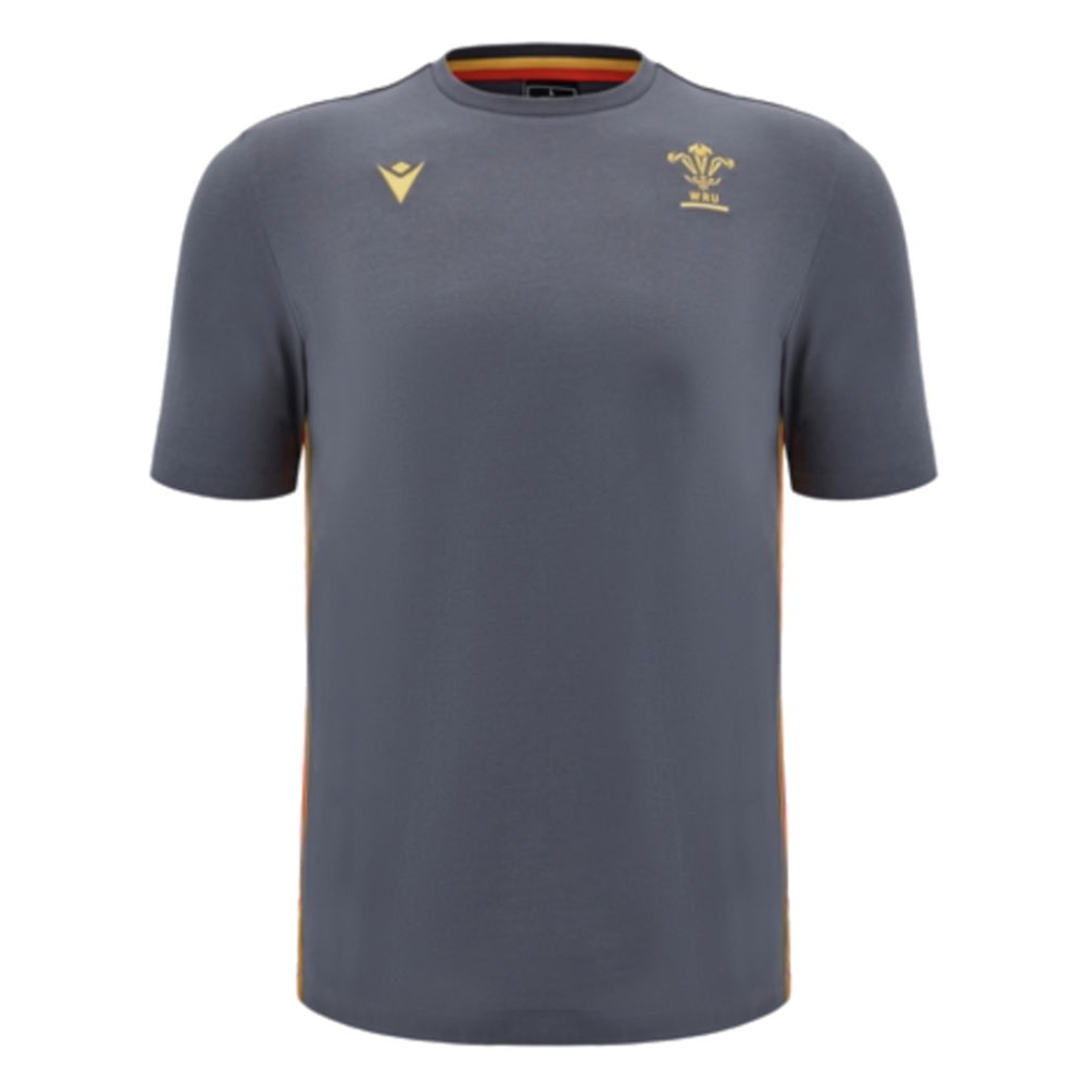 2024-2025 Wales Rugby Travel Cotton T-Shirt (Anthracite) (Your Name)