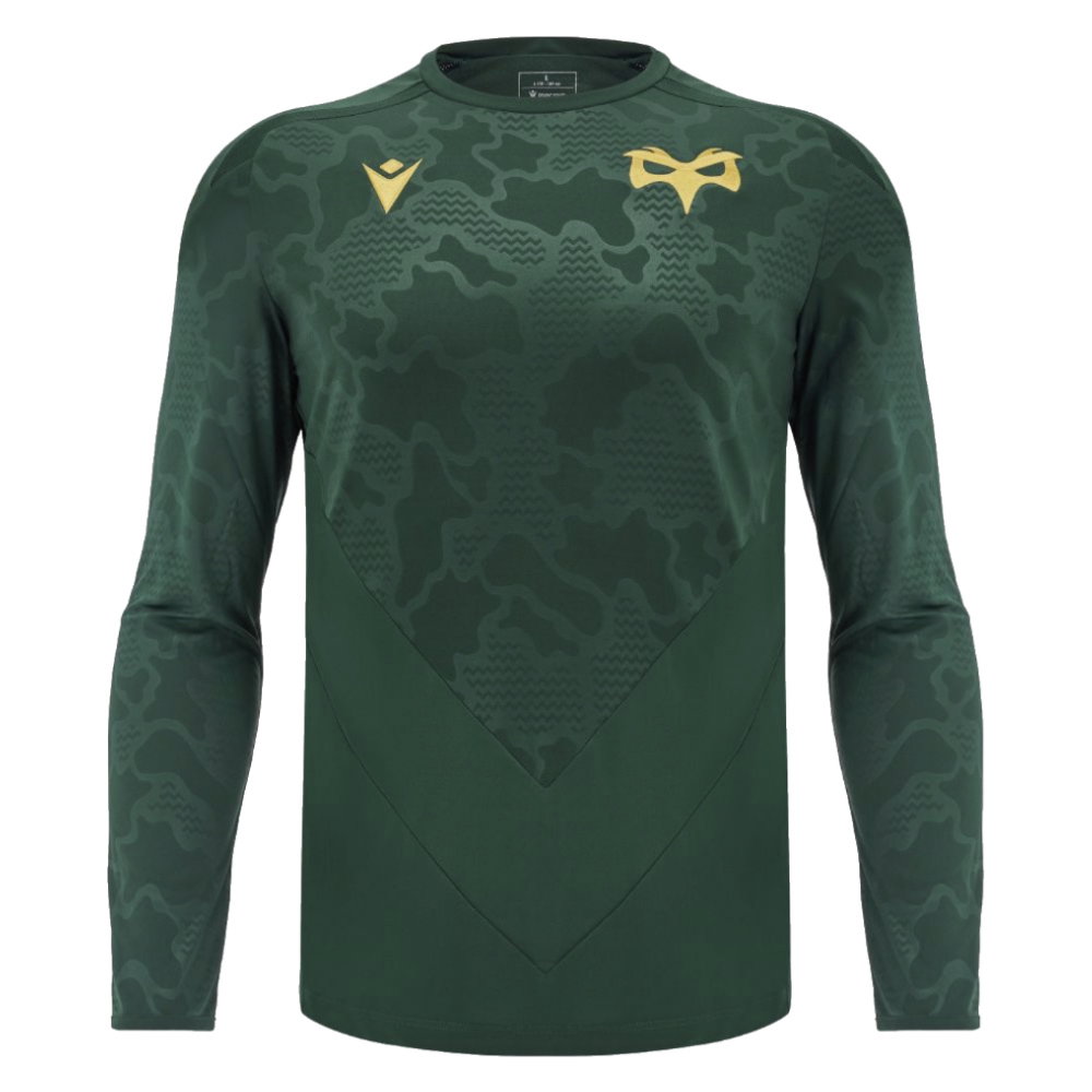 2024-2025 Ospreys Rugby LS Poly Training Shirt (Green) (Your Name)