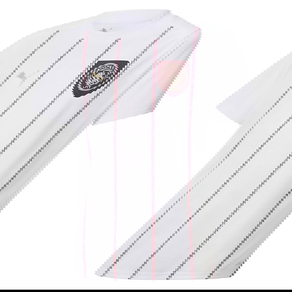 2024-2025 Man City Prematch SS Jersey (White) - Kids (Kompany 4)