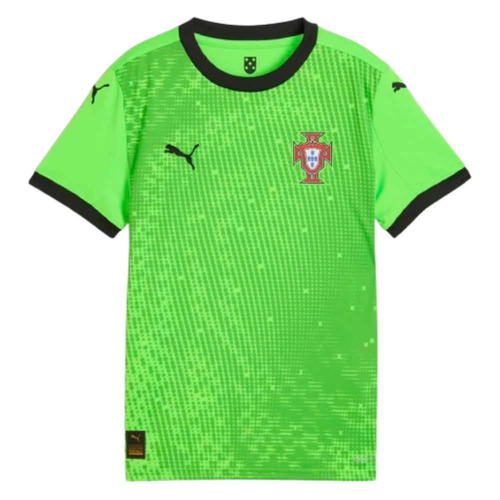 2025-2026 Portugal Home Goalkeeper Shirt (Green) - Kids (Jose Sa 12)