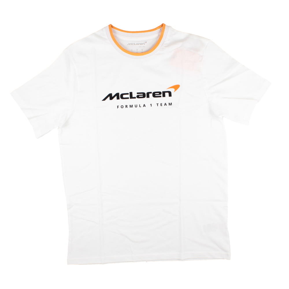 2025 McLaren F1 Mens Core Essentials T-Shirt - Bright White (Your Name)