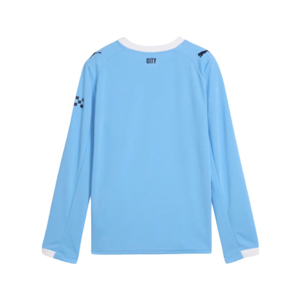 2025-2026 Man City Long Sleeve Home Shirt (Kids)