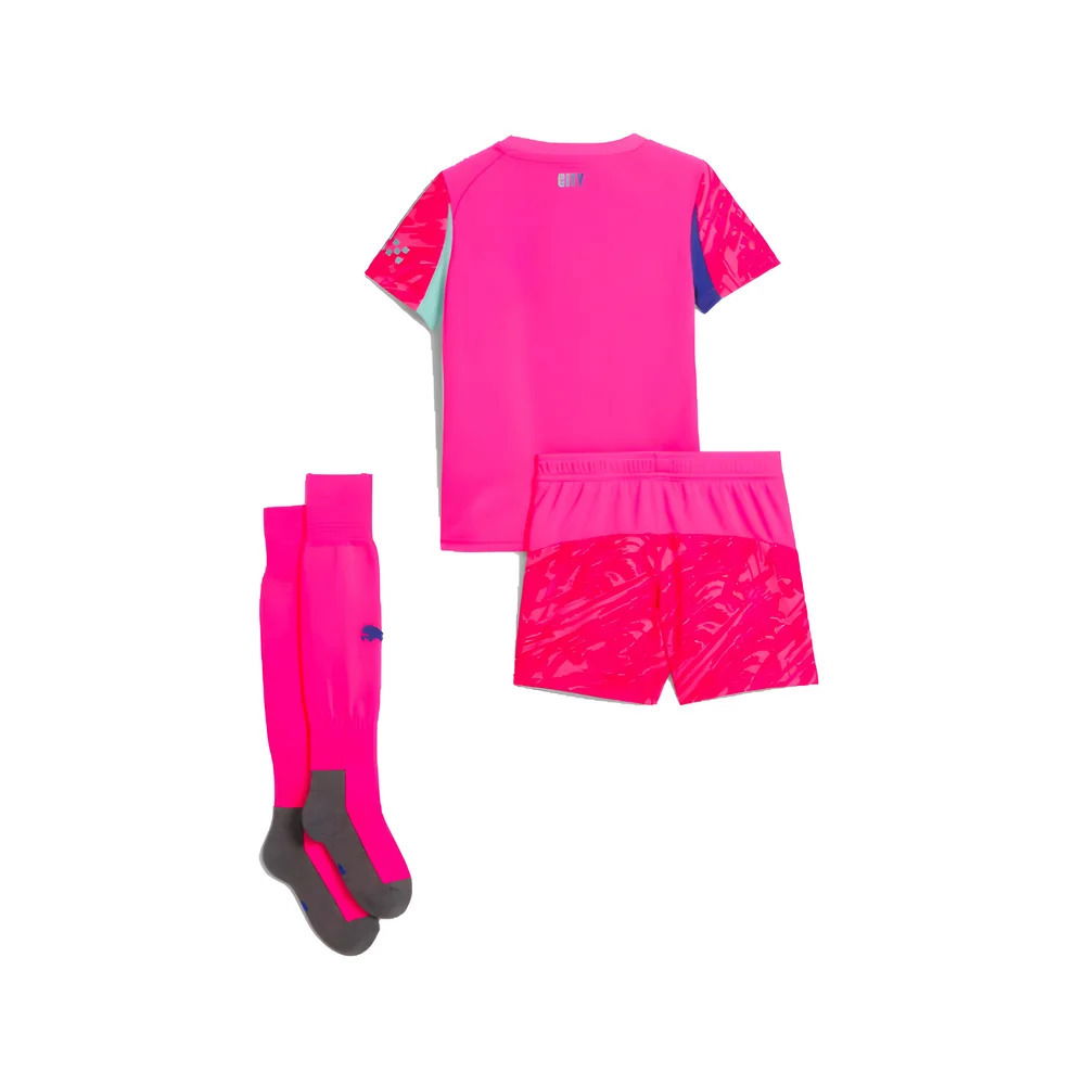 2025-2026 Man City Home Goalkeeper Mini Kit (Pink) (Carson 33)