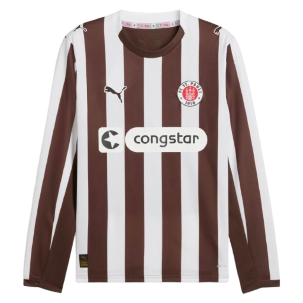 2025-2026 St Pauli Long Sleeve Home Shirt (Your Name)