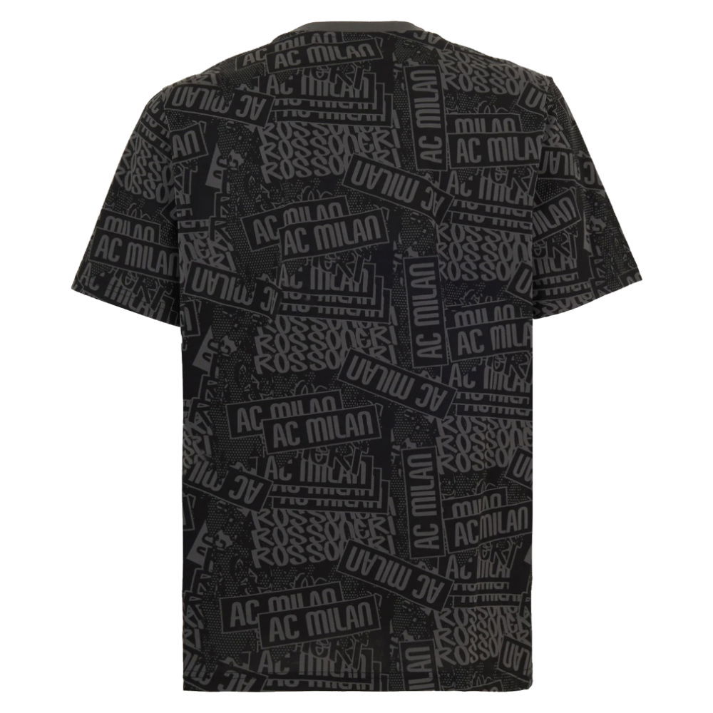 2025-2026 AC Milan ftblCulture Tee AOP (Black) (Reijnders 14)