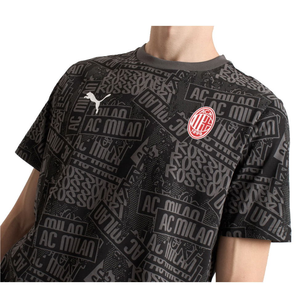 2025-2026 AC Milan ftblCulture Tee AOP (Black) (Reijnders 14)