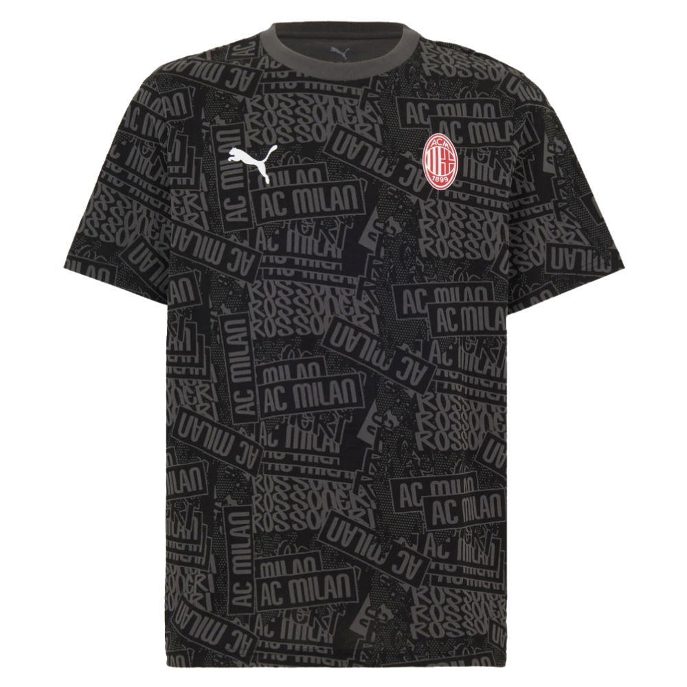 2025-2026 AC Milan ftblCulture Tee AOP (Black) (Reijnders 14)