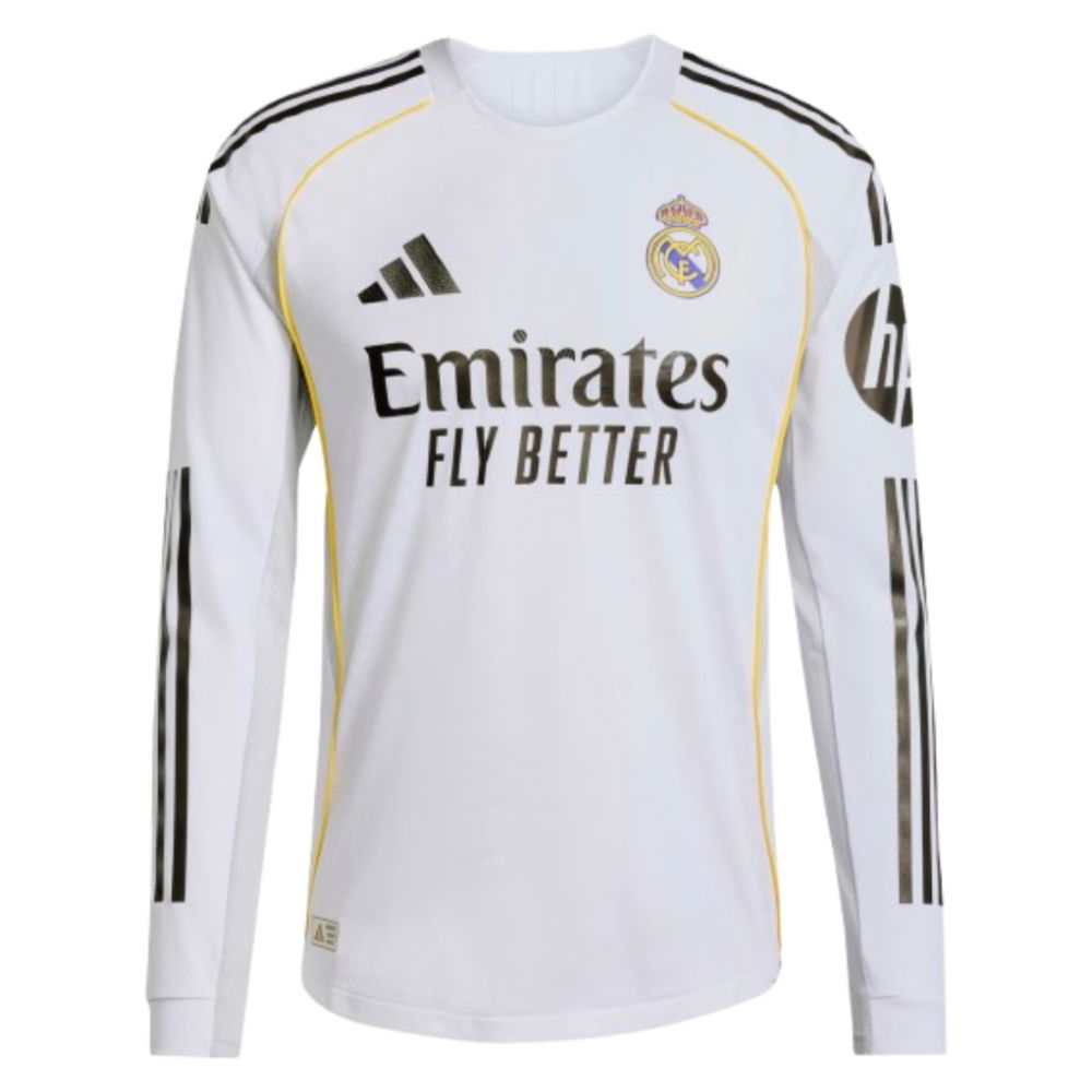2025-2026 Real Madrid Authentic Long Sleeve Home Shirt (Camavinga 6)