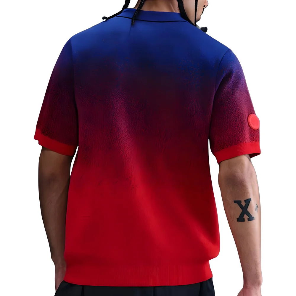 2025-2026 England Club Football Knit Polo (Blue/Red)