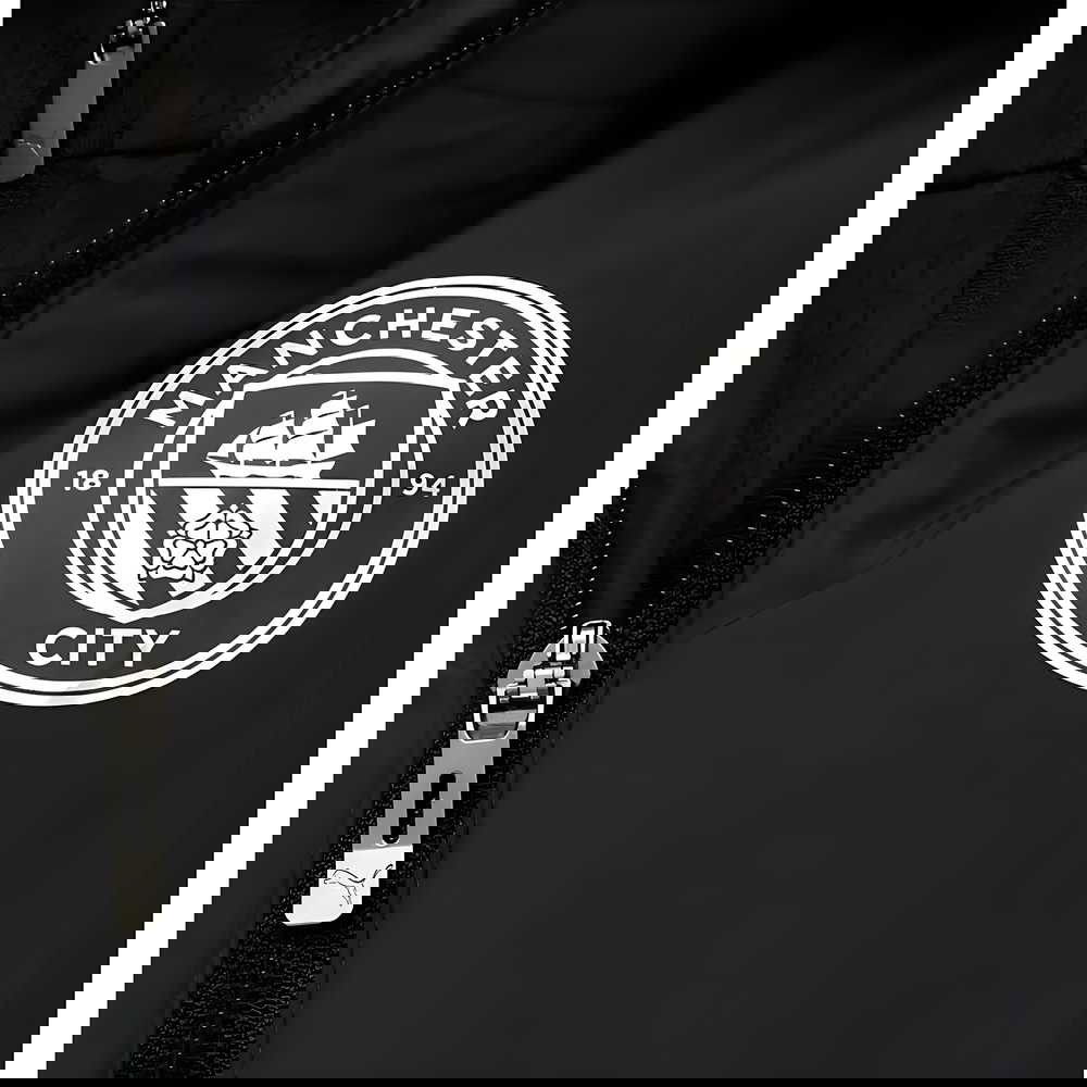 2025-2026 Man City Hooded Padded Coat (Black) - Kids