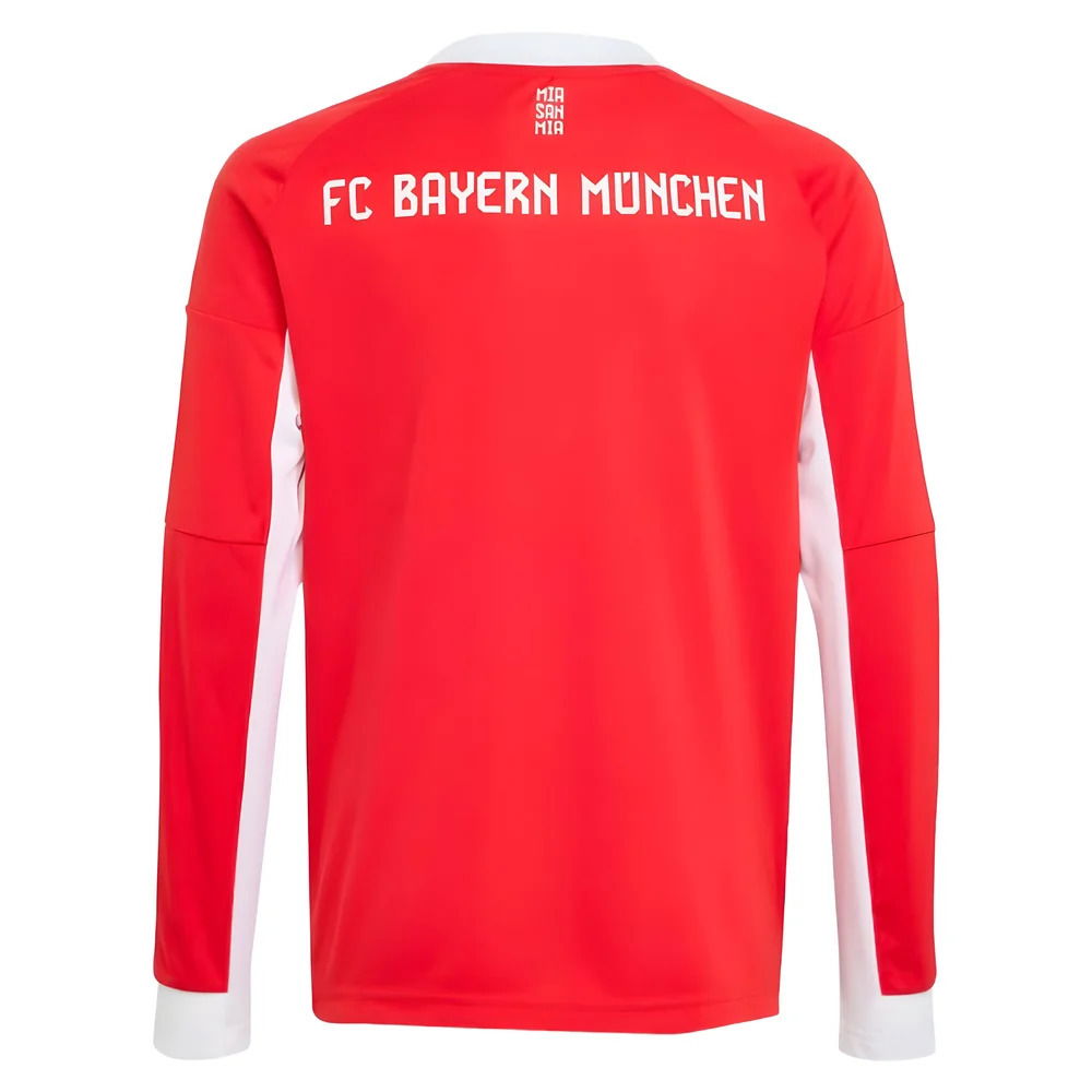 2025-2026 Bayern Munich Long Sleeve Home Shirt (Kids) (Lewandowski 9)