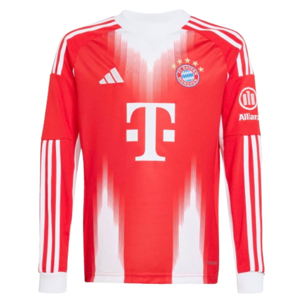 2025-2026 Bayern Munich Long Sleeve Home Shirt (Kids) (Lewandowski 9)