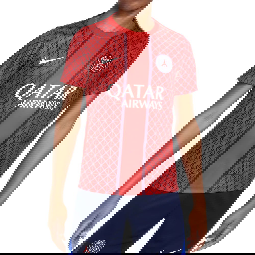 2025-2026 PSG Academy Pro Away Pre Match Shirt (Red) - Kids (G.Ramos 9)