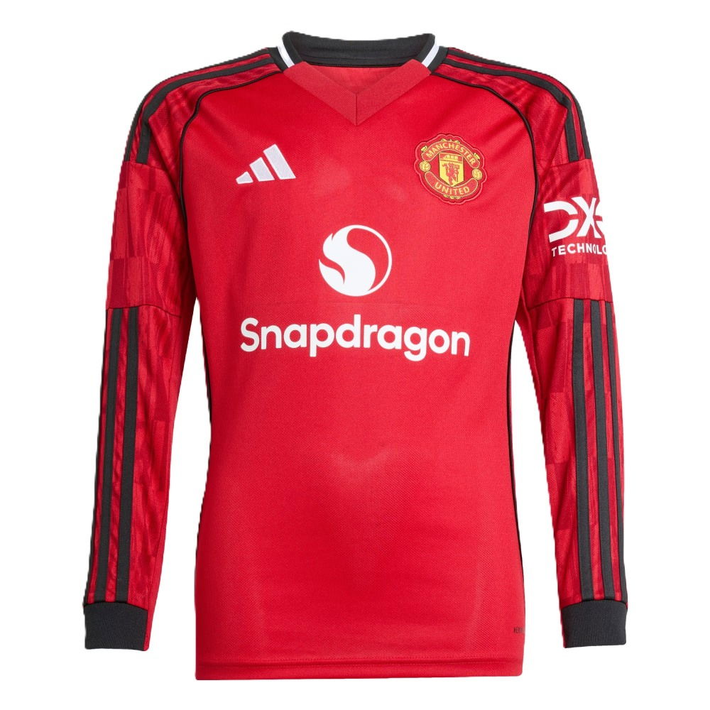 2025-2026 Man Utd Long Sleeve Home Shirt (Kids) (Mazraoui 3)