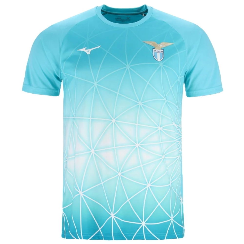 2025-2026 Lazio Pre Match Shirt (Azure Blue) (Your Name)