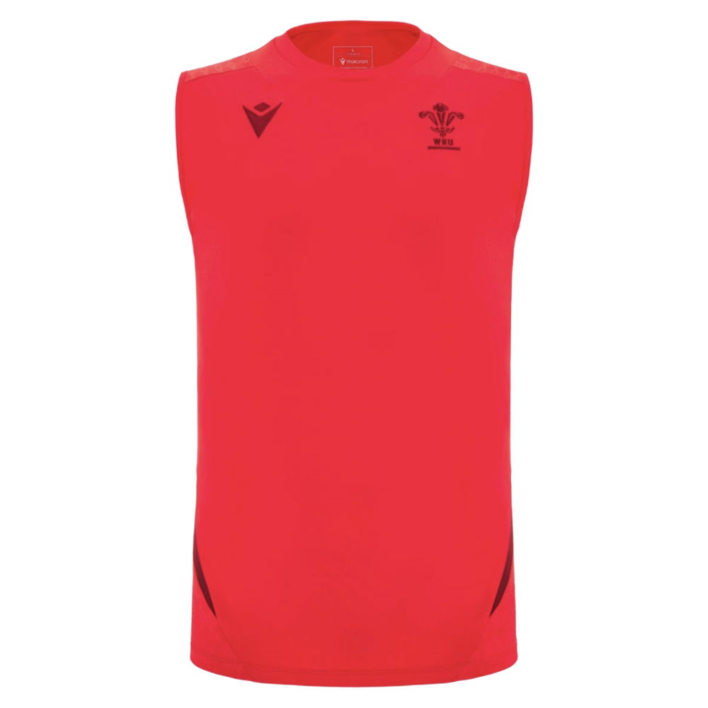 2025-2026 Wales Rugby Training Sleeveless Shirt (Red) (Your Name)