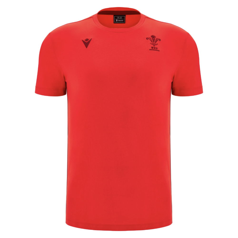 2025-2026 Wales WRU Travel Cotton Tee (Red) - Kids (Your Name)