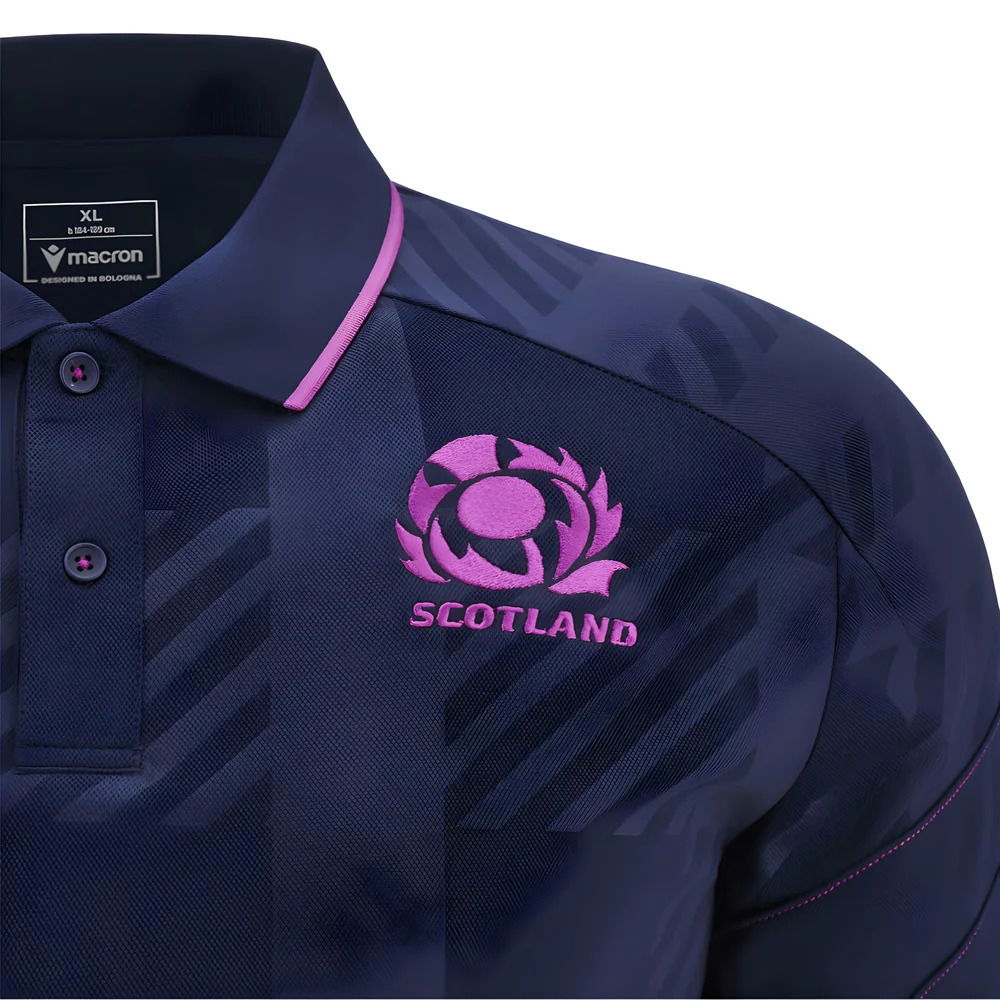 2025-2026 Scotland Rugby Travel Poly Polo Shirt (Navy)