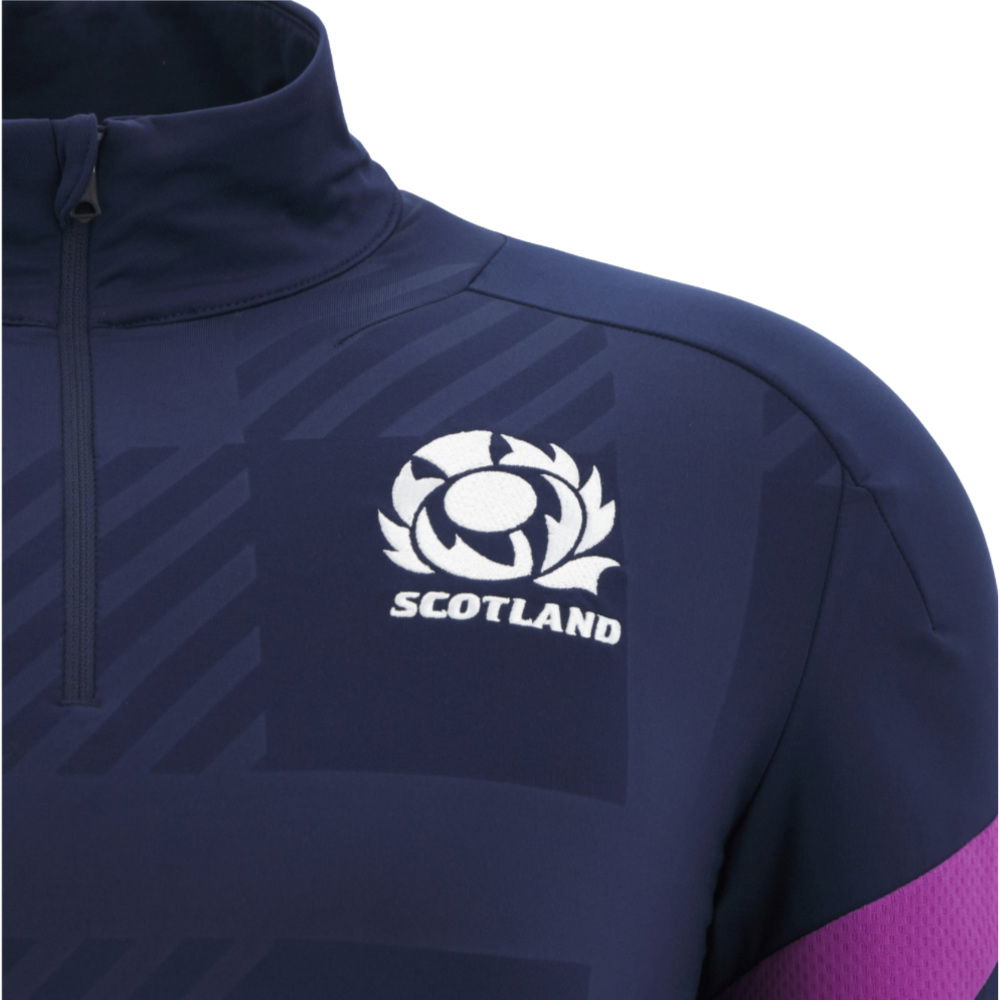 2025-2026 Scotland Rugby 1/4 Zip Training Top (Navy) - Kids