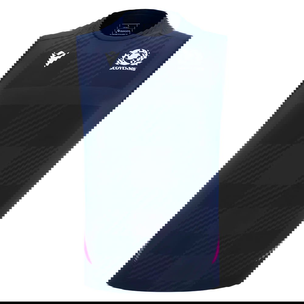 2025-2026 Scotland Poly Sleeveless Training Shirt (Navy) (Your Name)