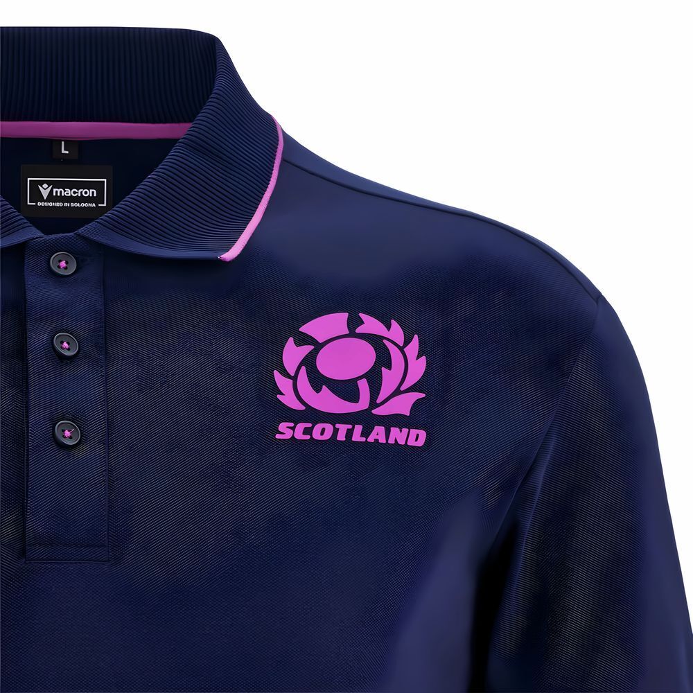 2025-2026 Scotland Rugby Ath Polo Piquet Shirt (Navy)