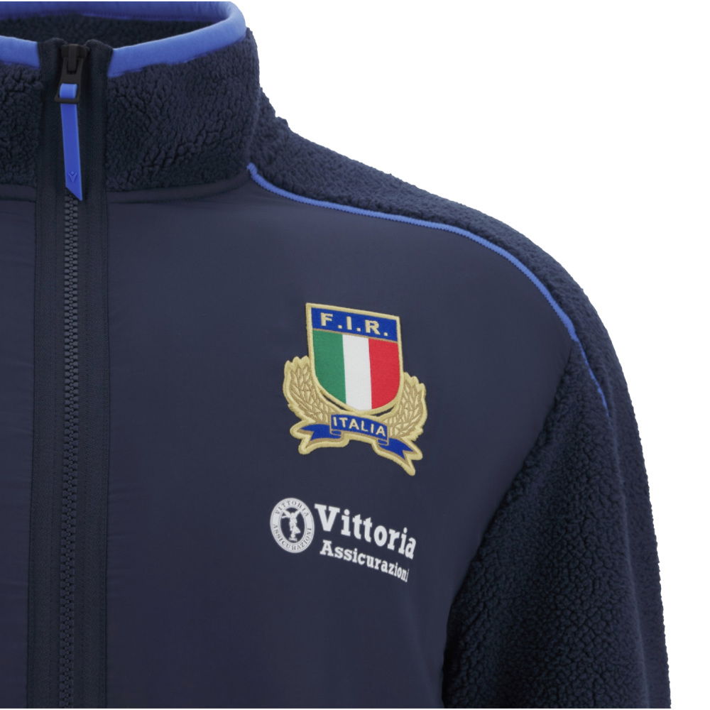 2025-2026 Italy FIR Rugby Ath Teddy Jacket (Navy)