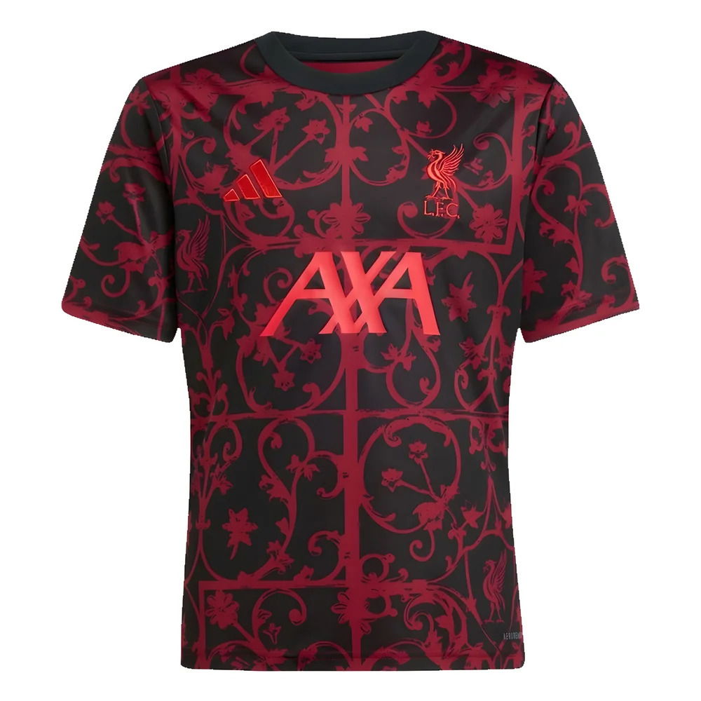 2025-2026 Liverpool Pre-Match Shirt (Black) - Kids (M.Salah 11)