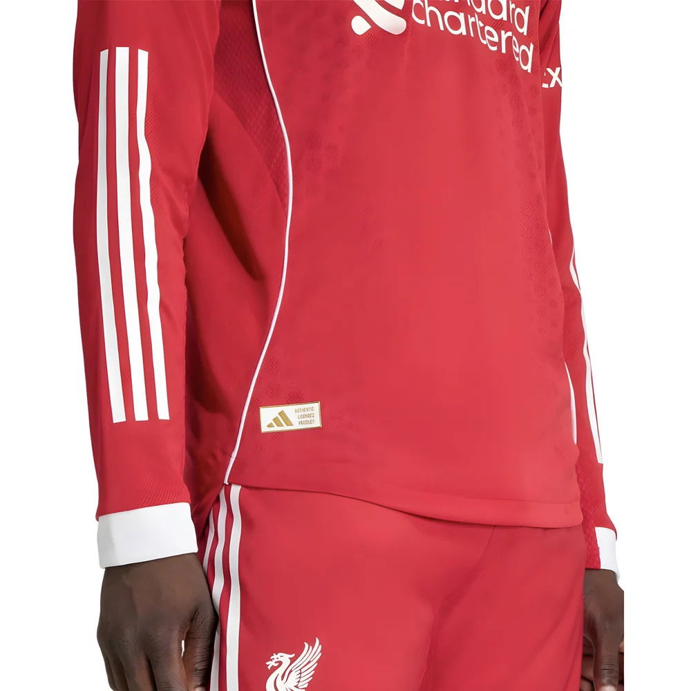 2025-2026 Liverpool Authentic Long Sleeve Home Shirt (M.Salah 11)