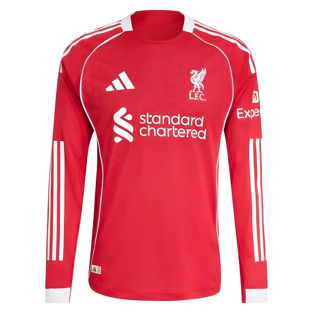 2025-2026 Liverpool Authentic Long Sleeve Home Shirt (Diogo J. 20)