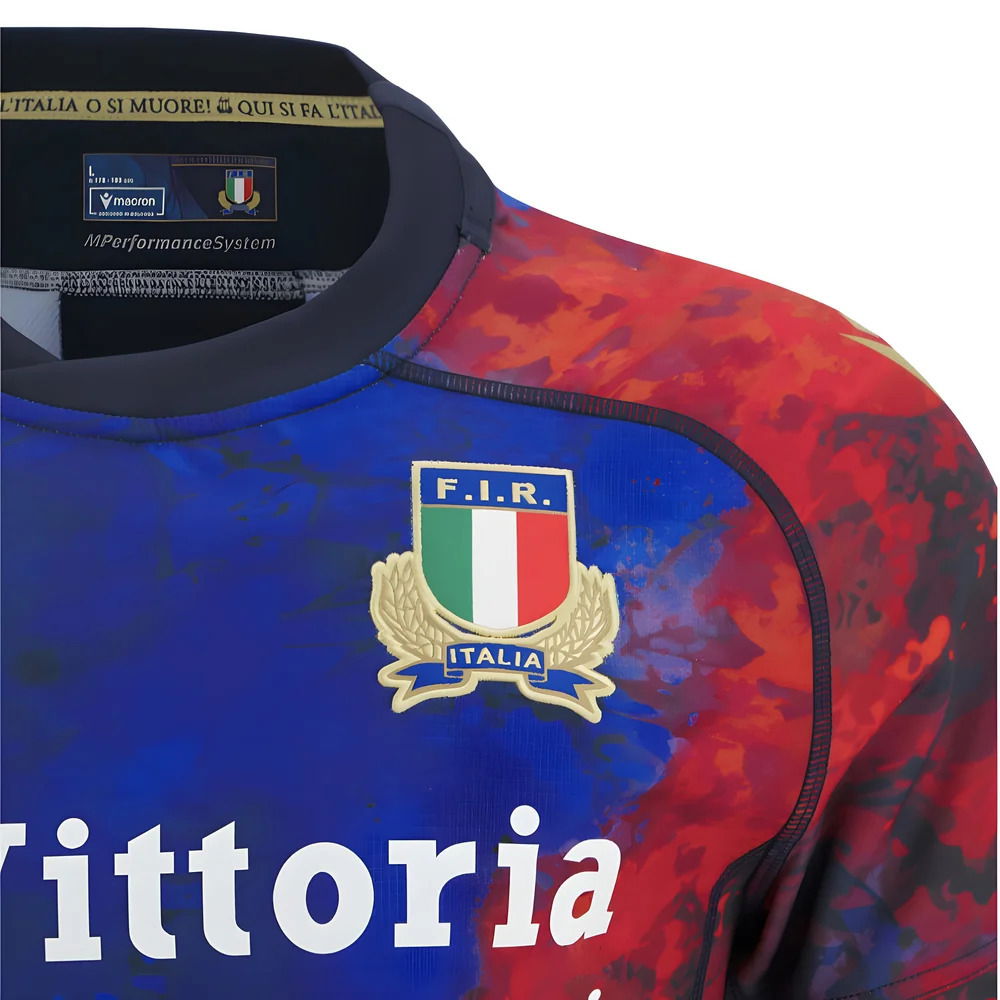 2025-2026 Italy FIR Rugby Training Jersey (Navy)