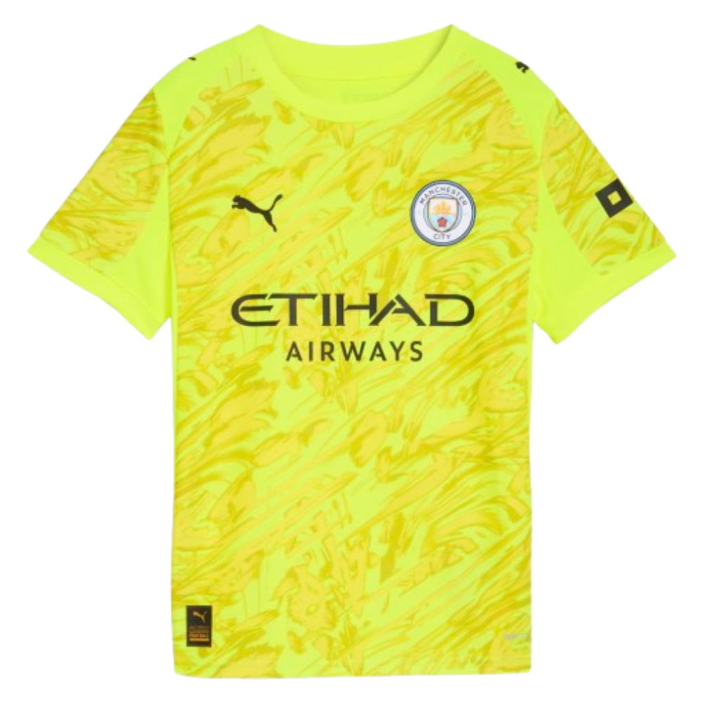 2025-2026 Man City Goalkeeper Third Shirt (Yellow) - Kids (Trautmann 1)