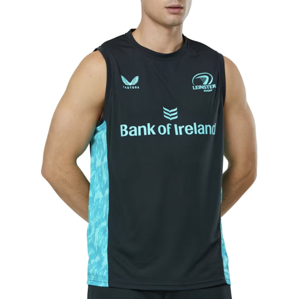 2025-2026 Leinster Performance Sleeveless Tee (Blue Graphite) (Your Name)