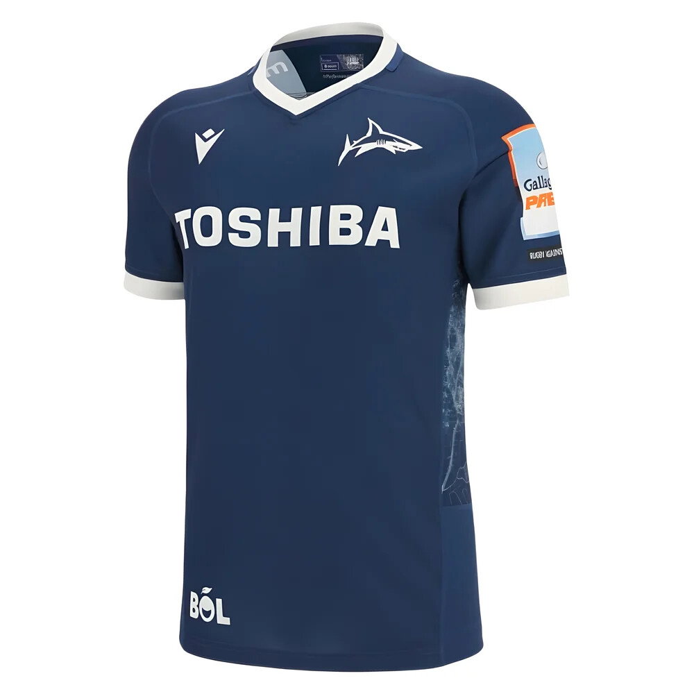 2025-2026 Sale Sharks Home Poly Rugby Shirt (Your Name)
