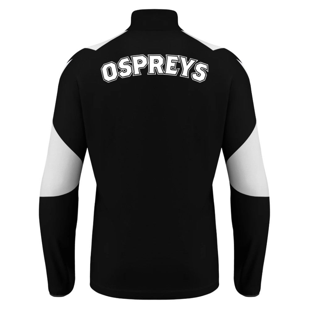 2025-2026 Ospreys Rugby 1/4 Zip Training Top (Black)