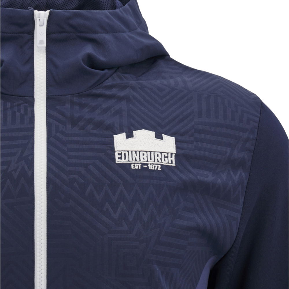 2025-2026 Edinburgh Rugby Hooded Warm Up Jacket (Navy)
