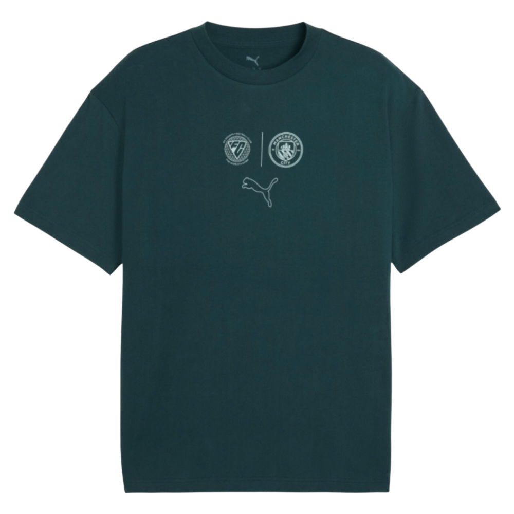 2025-2026 Man City FtblStatement Cellerator Tee - CL (Green Terrain) (Your Name)