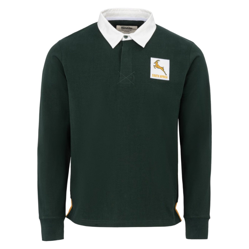 Kooga Vintage South Africa Men\'s LS Rugby Shirt (Green) (Your Name)