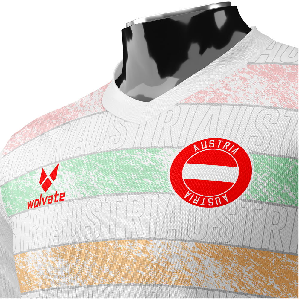 Austria Heritage Football Jersey White (Wolvate) Adult Short Sleeve