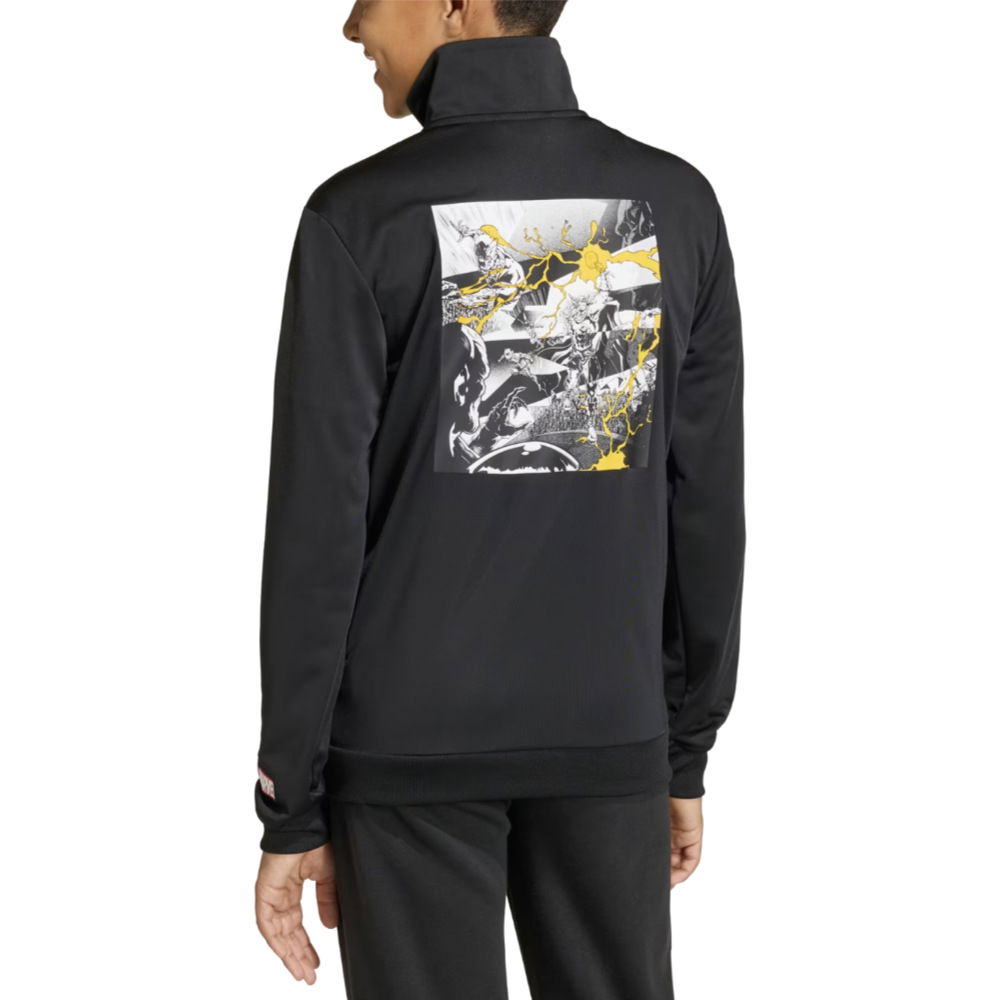 2025-2026 Real Madrid Marvel Track Top (Black) - Kids