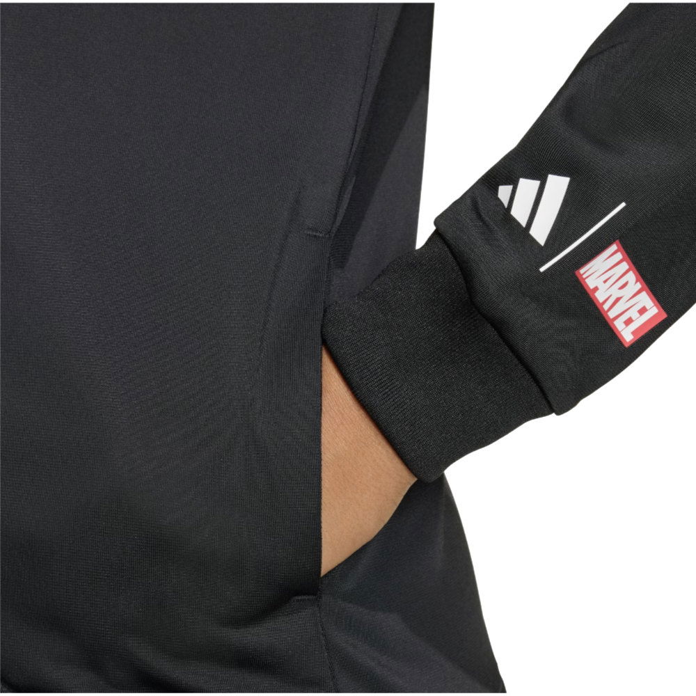 2025-2026 Real Madrid Marvel Track Top (Black) - Kids