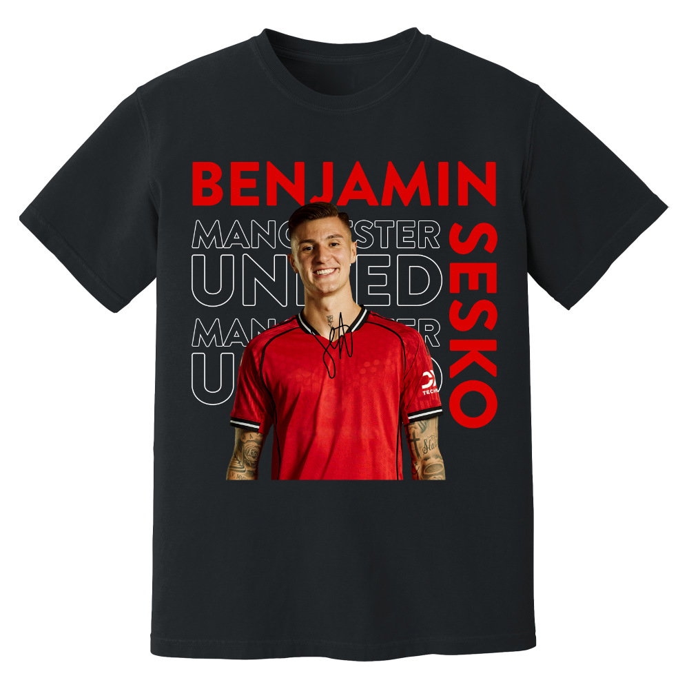 Benjamin Sesko Man United New Signing T-Shirt (Black)