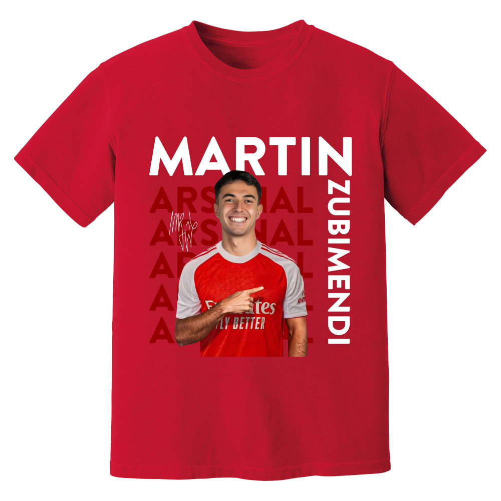 Martin Zubimendi Arsenal New Signing T-Shirt (Red)