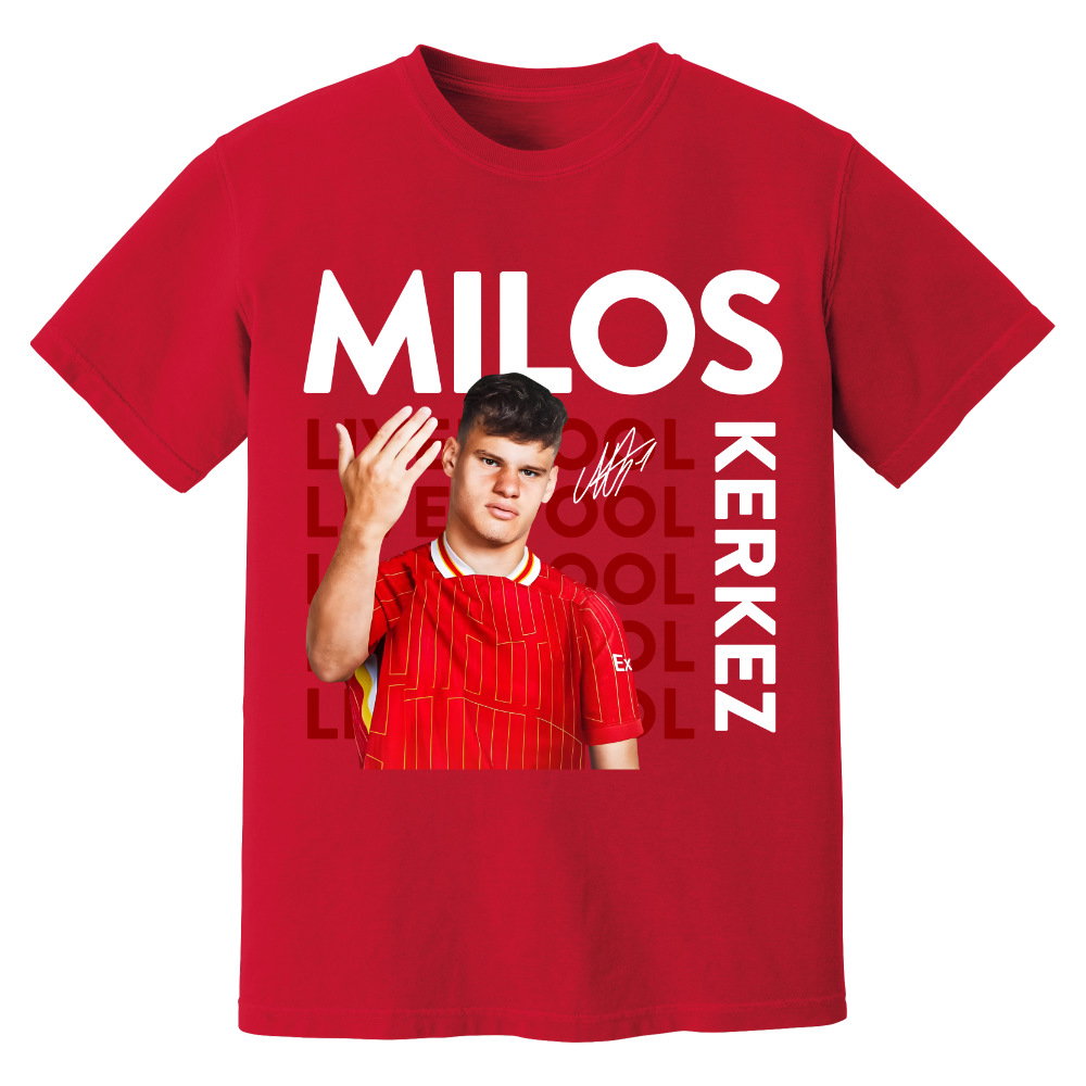 Milos Kerkez Liverpool New Signing T-Shirt (Red)