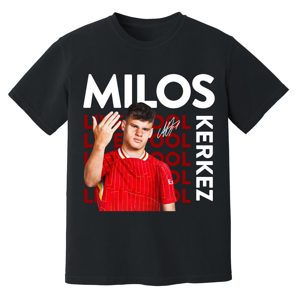 Milos Kerkez Liverpool New Signing T-Shirt (Black)