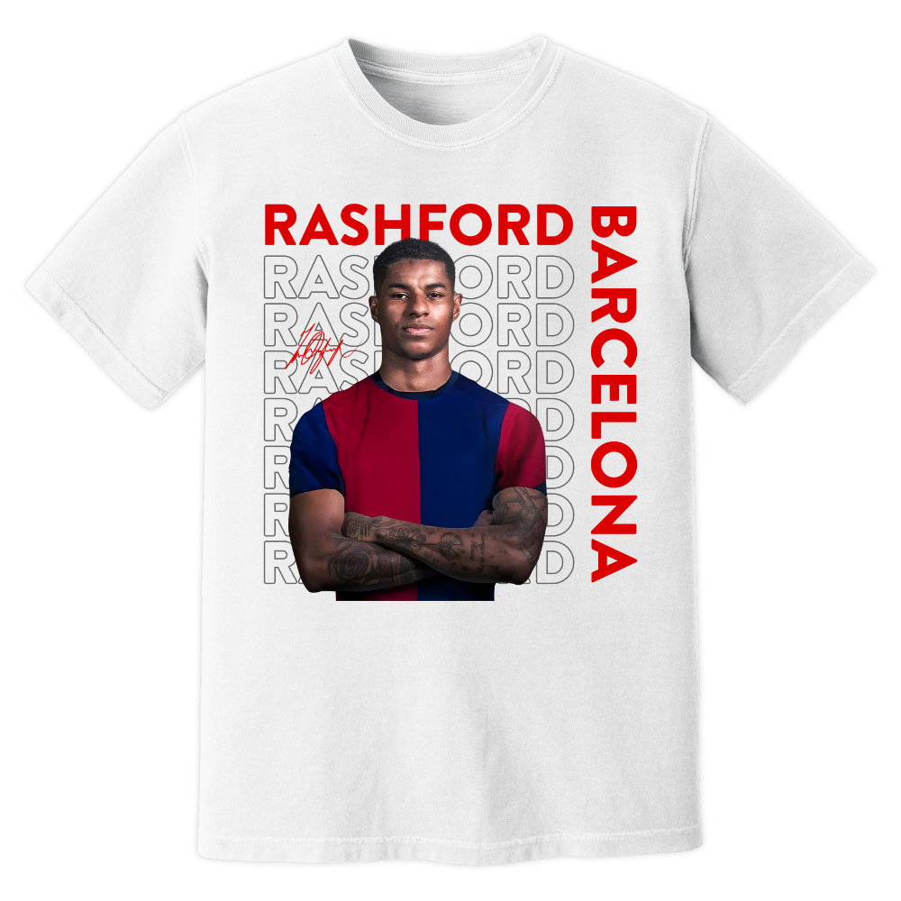 Marcus Rashford Barcelona New Signing T-Shirt (White)