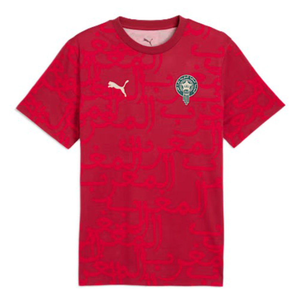 2026-2027 Morocco FtblCulture Tee AOP (Dark Crimson) (Your Name)