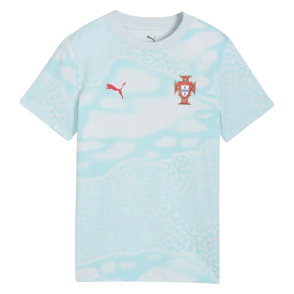 2026-2027 Portugal FtblCulture Tee AOP (Sea Glass) - Kids (Your Name)