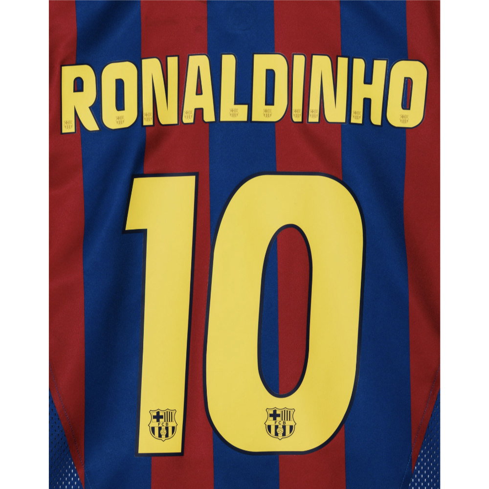 2005-2006 Barcelona T90 Reissue LS Home Shirt (Ronaldinho 10)