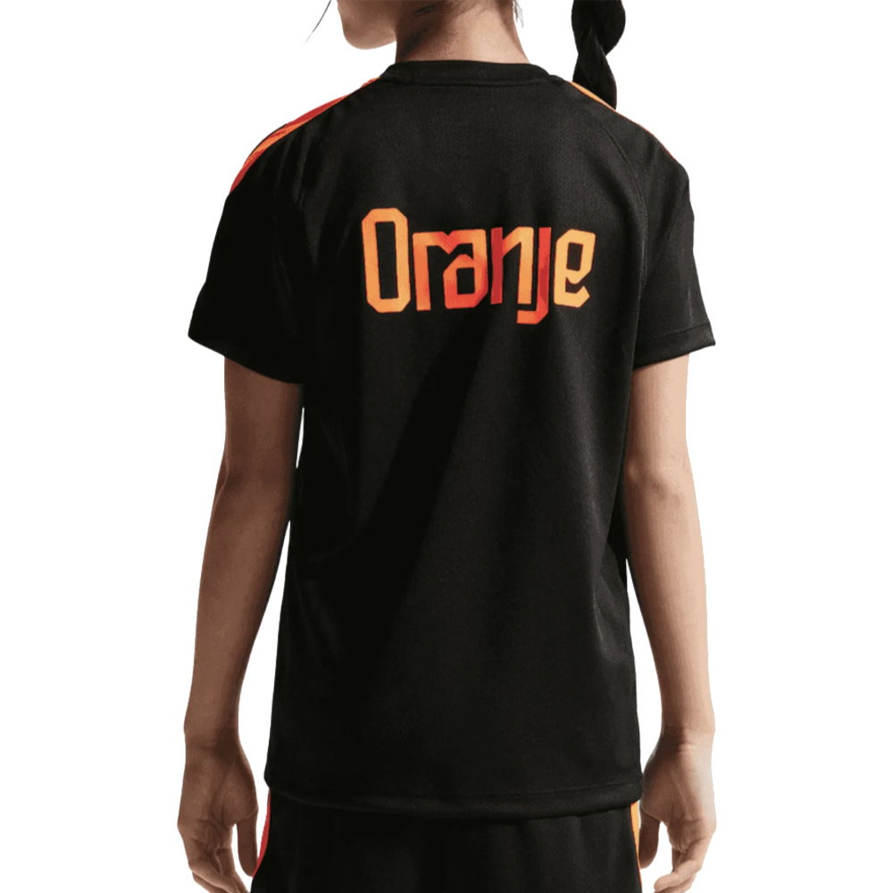 2026-2027 Netherlands Dri-Fit Shirt (Black/Orange) - Kids